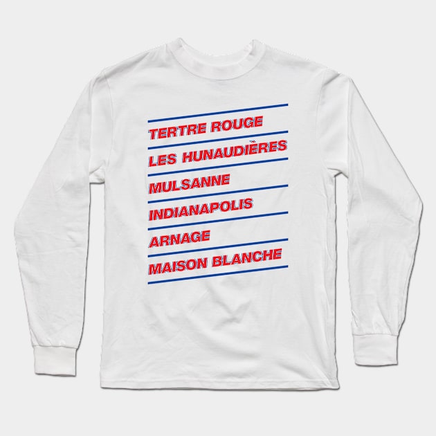 Le Mans circuit sections Long Sleeve T-Shirt by retropetrol